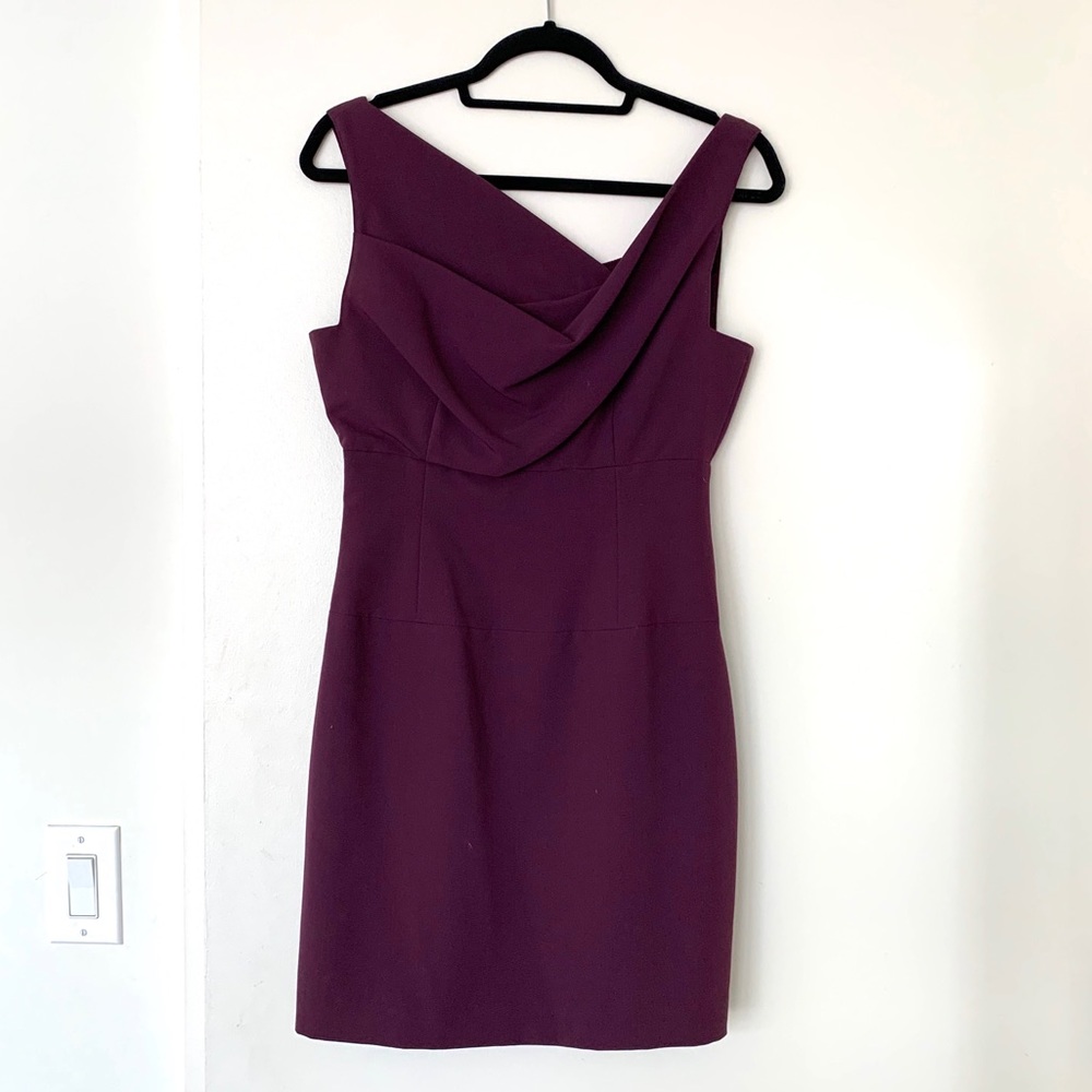 Black Halo cowl neck sheath mini dress - size 6